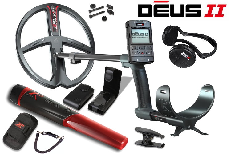 Metalldetektor XP Deus 2 mit 34cm Spule & Funkkopfhörer WSA2 & MI-6